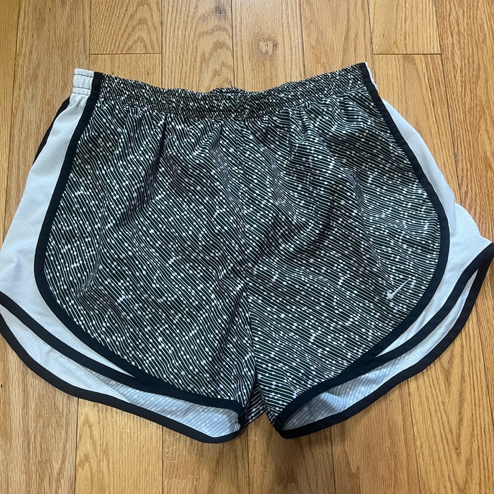 Nike Black and White Athletic Shorts with Classic Design